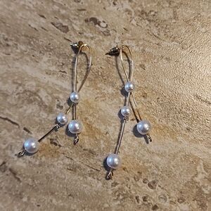 Pearl On A Wire Earrings